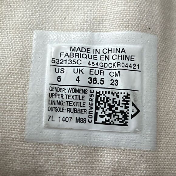 Converse High Tops Unique Cream and Glittery Gold W6 - Picture 3 of 9